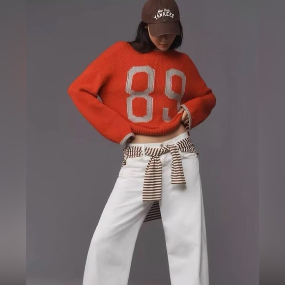 Porridge Wide-Sleeve Graphic Numbers Sweater - Picture 2 of 11